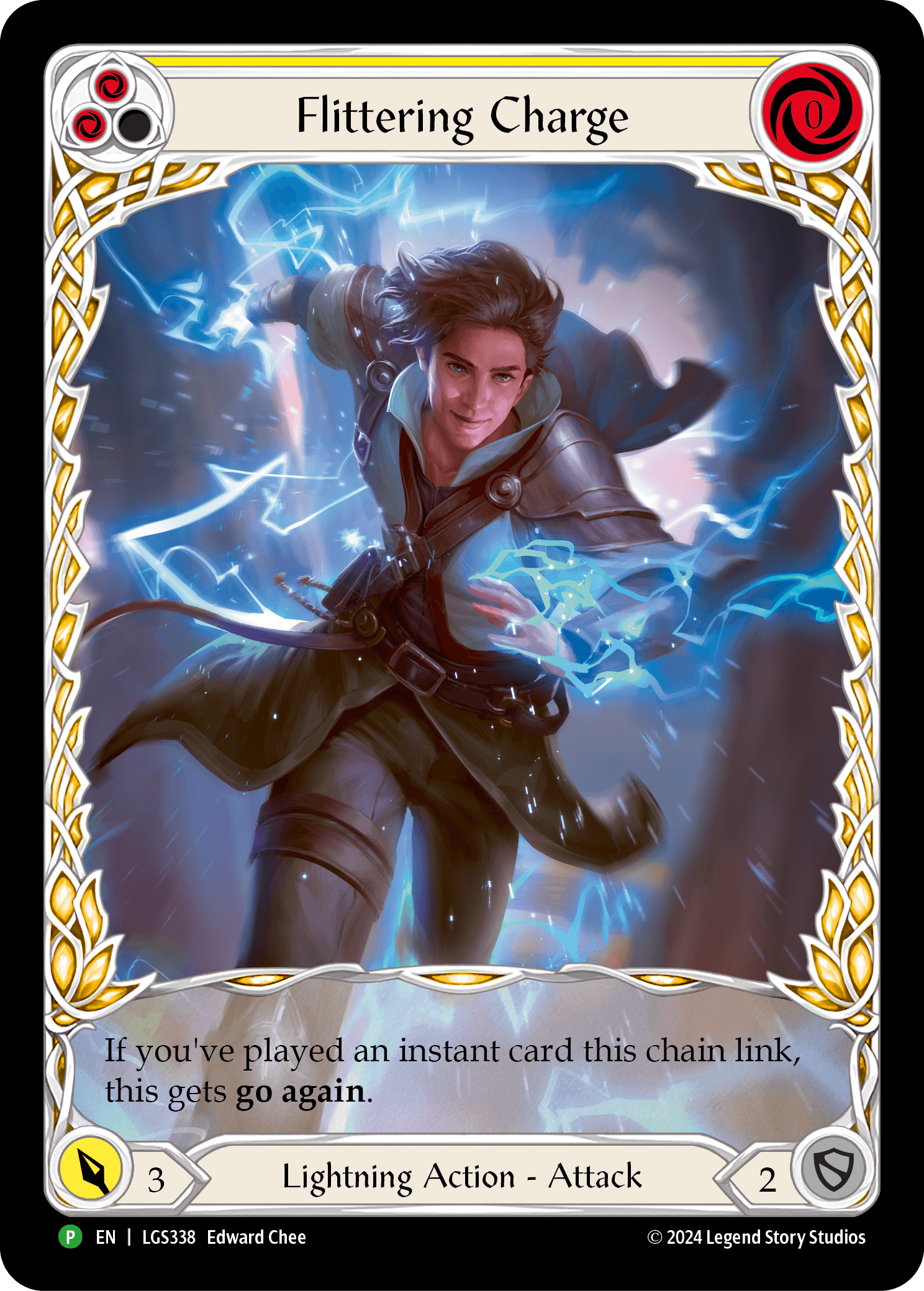 Flittering Charge — LGS Flesh and Blood card by Edward Chee