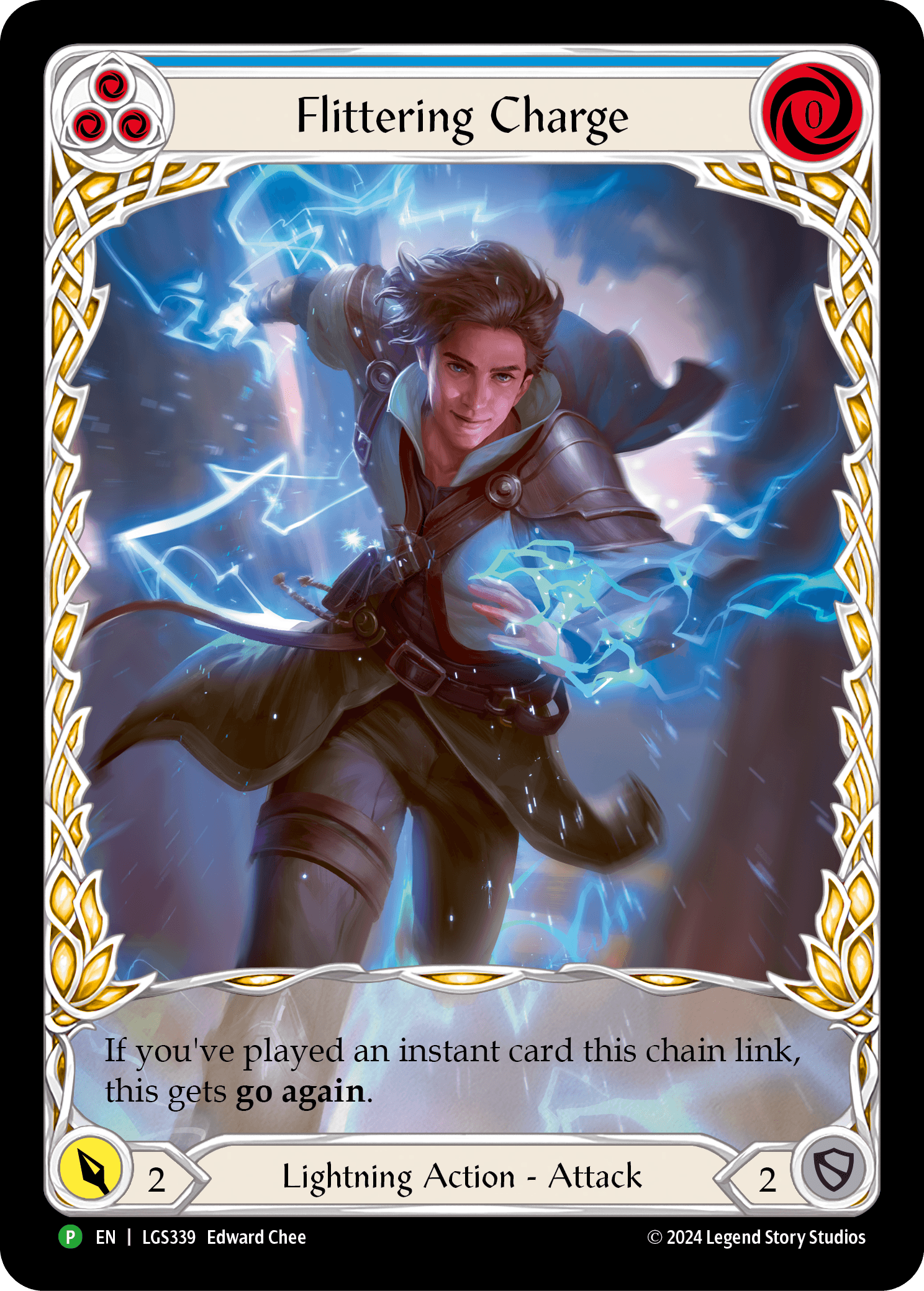 Flittering Charge — LGS Flesh and Blood card by Edward Chee