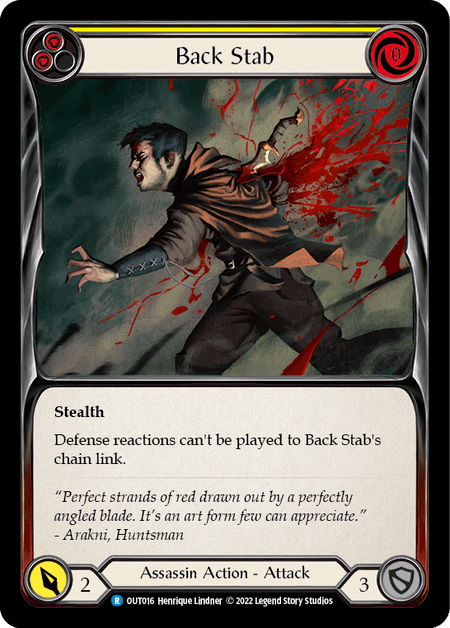 Back Stab (Yellow) — Outsiders Flesh and Blood card by Henrique Lindiner