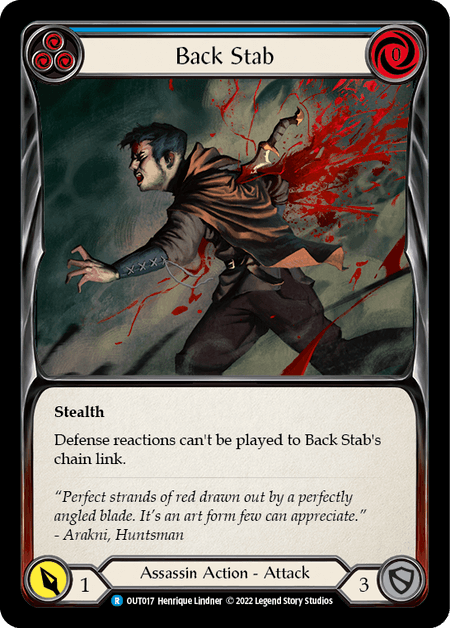 Back Stab (Blue) — Outsiders Flesh and Blood card by Henrique Lindner