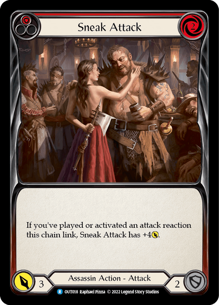 Sneak Attack (Red) — Outsiders Flesh and Blood card by Raphael Pinna