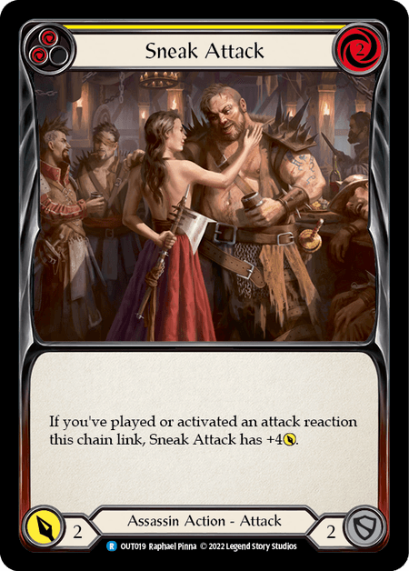 Sneak Attack (Yellow) — Outsiders Flesh and Blood card by Raphael Pinna