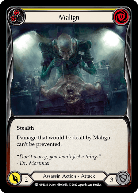 Malign (Yellow) — Outsiders Flesh and Blood card by Othon Nikolaidis