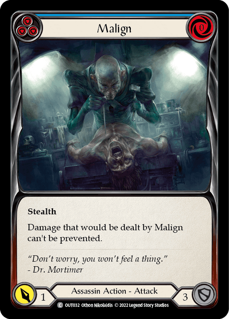 Malign (Blue) — Outsiders Flesh and Blood card by Othon Nikolaidis