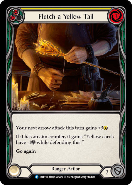 Fletch a Yellow Tail (Yellow) — Outsiders Flesh and Blood card by Alexis Susani