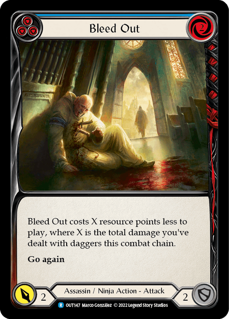 Bleed Out (Blue) — Outsiders Flesh and Blood card by Marco Gonzalez