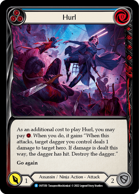 Hurl (Blue) — Outsiders Flesh and Blood card by Tanapon Wachirakul