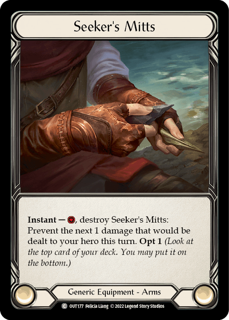 Seeker's Mitts — Outsiders Flesh and Blood card by Felicia Liang
