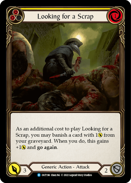 Looking for a Scrap (Yellow) — Outsiders Flesh and Blood card by Shen Fei