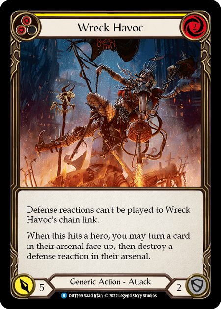 Wreck Havoc (Yellow) — Outsiders Flesh and Blood card by Saad Irfan
