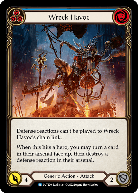 Wreck Havoc (Blue) — Outsiders Flesh and Blood card by Saad Irfan