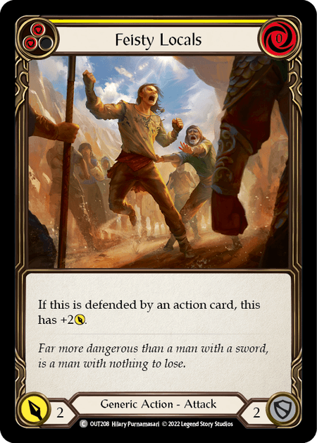 Feisty Locals (Yellow) — Outsiders Flesh and Blood card by Hilary Purnamasari