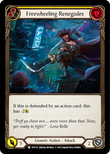 Freewheeling Renegades (Yellow) — Outsiders Flesh and Blood card by Nikolay Moskvin