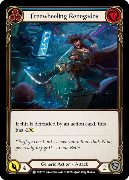 Freewheeling Renegades (Blue) — Outsiders Flesh and Blood card by Nikolay Moskvin