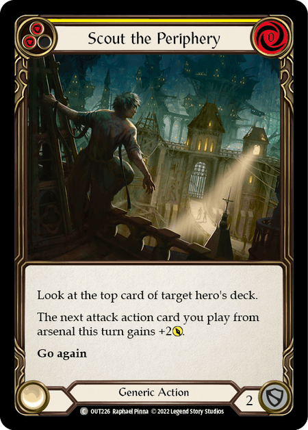 Scout the Periphery (Yellow) — Outsiders Flesh and Blood card by Raphael Pinna