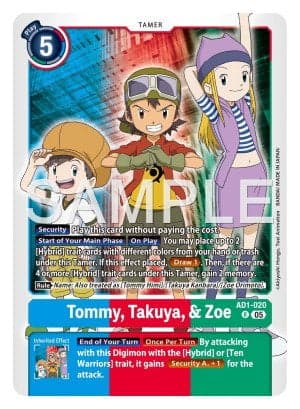 Tommy, Takuya, & Zoe — Advanced Booster Digimon Generation
