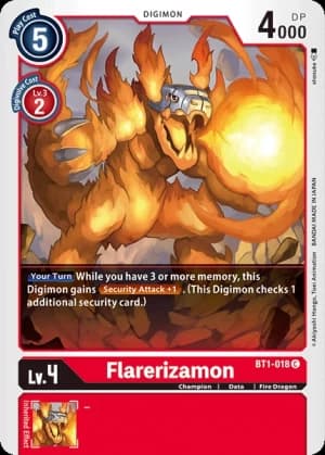 Flarerizamon — Draconic Roar Digimon Card Game card by Akiyoshi Honga, Toei Animation