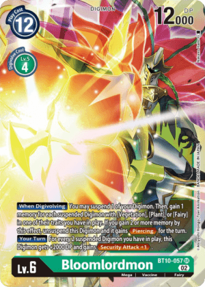 Bloomlordmon — Xros Encounter Digimon Card Game card by Akiyoshi Hongo, Toei Animation, BANDAI MADE IN JAPAN
