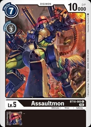 Assaultmon — Xros Encounter Digimon Card Game card by Akiyoshi Hongō, Toei Animation