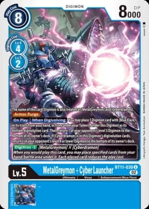 MetalGreymon + Cyber Launcher — Dimensional Phase