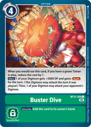 Buster Dive — Dimensional Phase Digimon Card Game card by Shin Sasaki