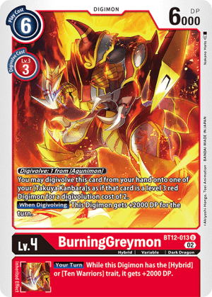 BurningGreymon — Across Time Digimon Card Game card by Nakano Haito