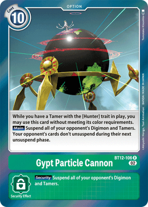 Gypt Particle Cannon — Across Time Digimon Card Game card by Tomotake Kinoshita