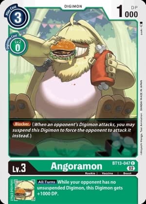 Angoramon — Resurgence Booster Digimon Card Game card by Akiyoshi Hongō, Toei Animation