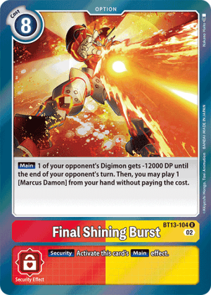 Final Shining Burst — Versus Royal Knights Digimon Card Game card by Nikomi Hato
