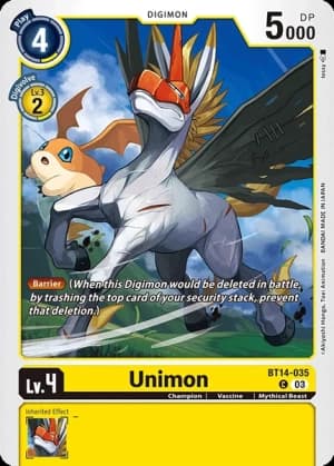 Unimon — Blast Ace Digimon Card Game card by Akiyoshi Honga, Toei Animation