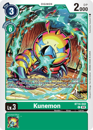 Kunemon — Blast Ace Digimon Card Game card by Kazumasa Yasukouchi