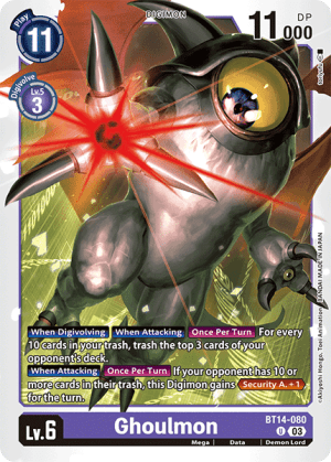 Ghoulmon — Blast Ace Digimon Card Game card by Akiyoshi Honga, Toei Animation