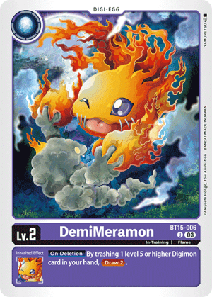 DemiMeramon — Chain of Liberation Digimon Card Game card by yuuki.