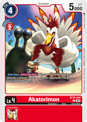 Akatorimon — Exceed Apocalypse Digimon Card Game card by Hibiki Fujiwara