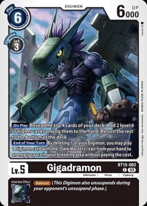 Gigadramon — Digimon LIBERATOR Digimon Card Game card by Akiyoshi Honga