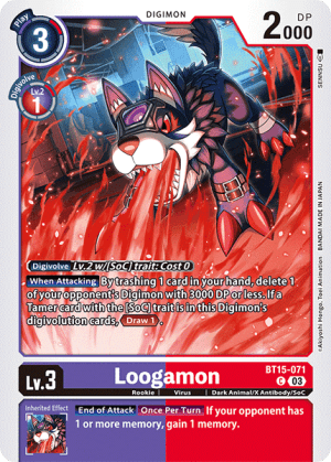 Loogamon — Blast Ace Digimon Card Game card by Akiyoshi Hongo, Toei Animation