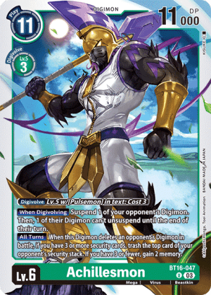 Achillesmon — Beginning Observer Digimon Card Game card by KISUKE