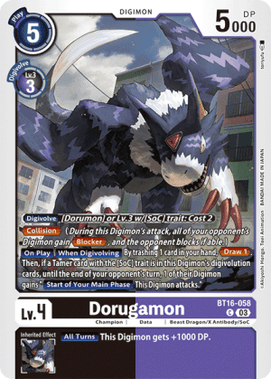 Dorugamon — Beginning Observer Digimon Card Game card by Akiyoshi Hongō, Toei Animation