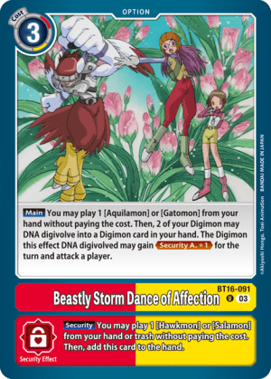 Beastly Storm Dance of Affection — Beginning Observer Digimon Card Game card by Akiyoshi Hongo, Toei Animation