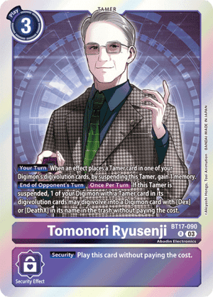 Tomonori Ryusenji — Secret Crisis Pre-Release Cards Digimon Card Game card by Akiyoshi Hongo, Toei Animation