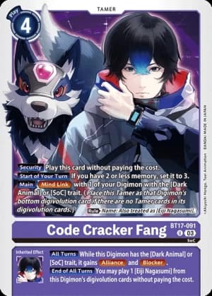 Code Cracker Fang — Secret Crisis Digimon Card Game card by Aky Kasamatsu