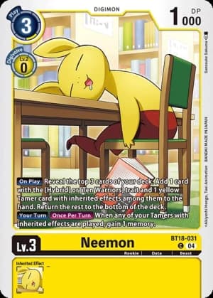 Neemon — Next Adventure Digimon Card Game card by Teppei Tadokoro