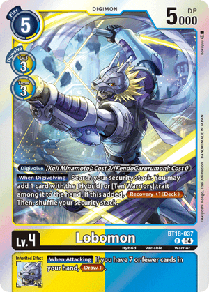 Lobomon — Great Legend Digimon Card Game card by Akiyoshi Hongo, Toei Animation