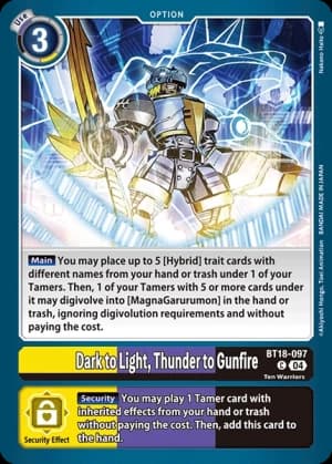 Dark to Light, Thunder to Gunfire — Release Special Booster 2.0 Digimon Card Game card by Nakano Hiro