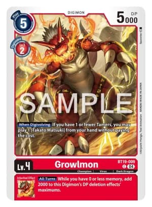 Growlmon — Across Time Digimon Card Game card by Takase