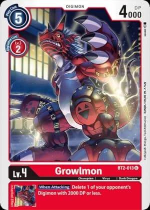 Growlmon — Across Time Digimon Card Game card by Takase