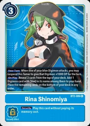 Rina Shinomiya — Cyber Eden Release Event Cards Digimon Card Game card by Nakano Hatto