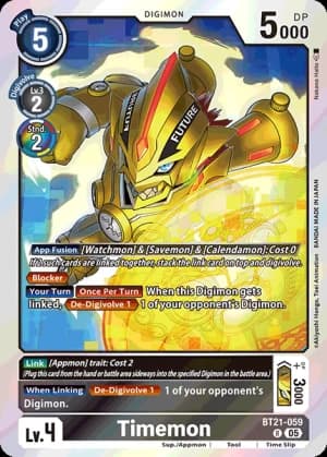 Timemon — World Convergence Release Event Cards Digimon Card Game card by Akiyoshi Hongo, Toei Animation