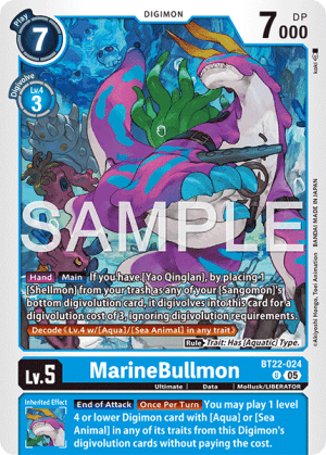 MarineBullmon — Cyber Eden Digimon Card Game card by Akiyoshi Hongo, Toei Animation