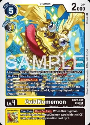 GoldNumemon — Cyber Eden Digimon Card Game card by GOSSAN